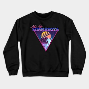 Retro Vaporwave Ski Mountain | Afton Alps Minnesota | Shirts, Stickers, and More! Crewneck Sweatshirt